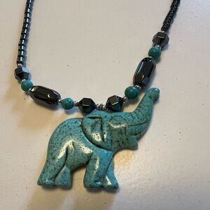 Turquoise Elephant Pendant Necklace